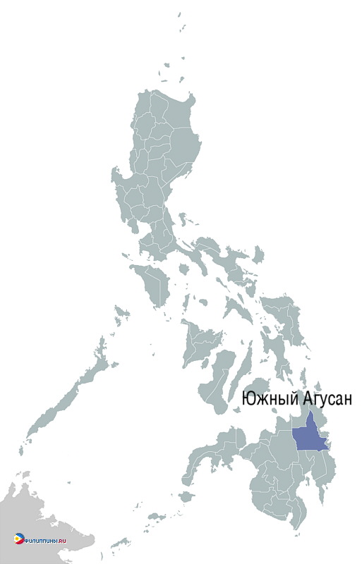Положение провинции Южный Агусан на карте Филиппин