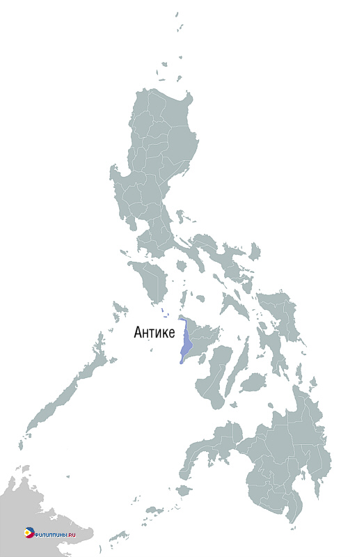 Положение провинции Антике на карте Филиппин