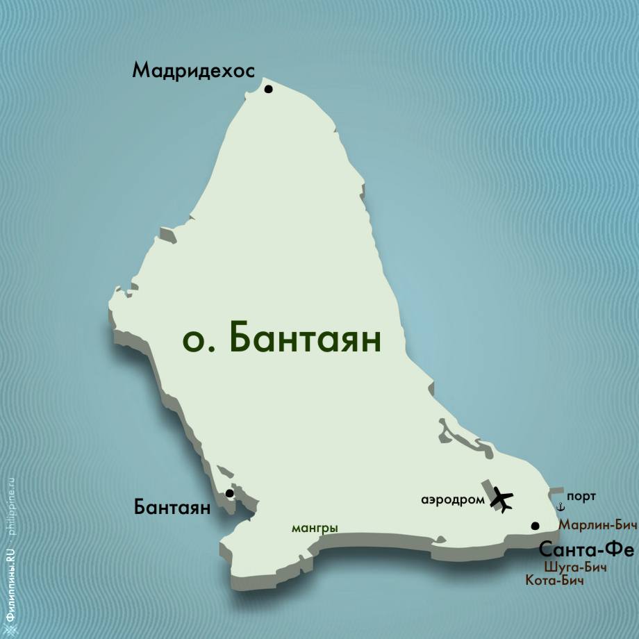 Карта острова Бантаян