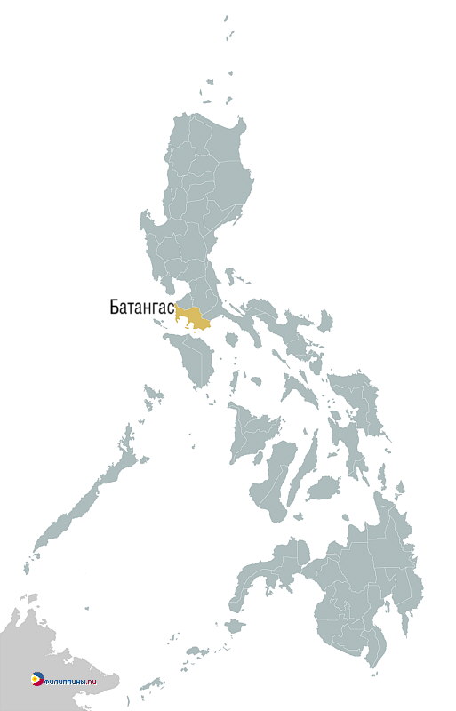 Положение провинции Батангас на карте Филиппин