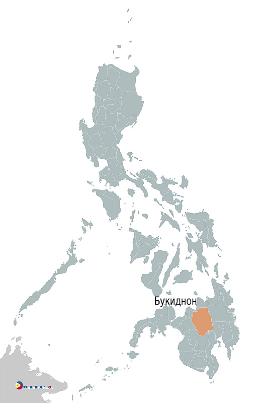 Положение провинции Букиднон на карте Филиппин