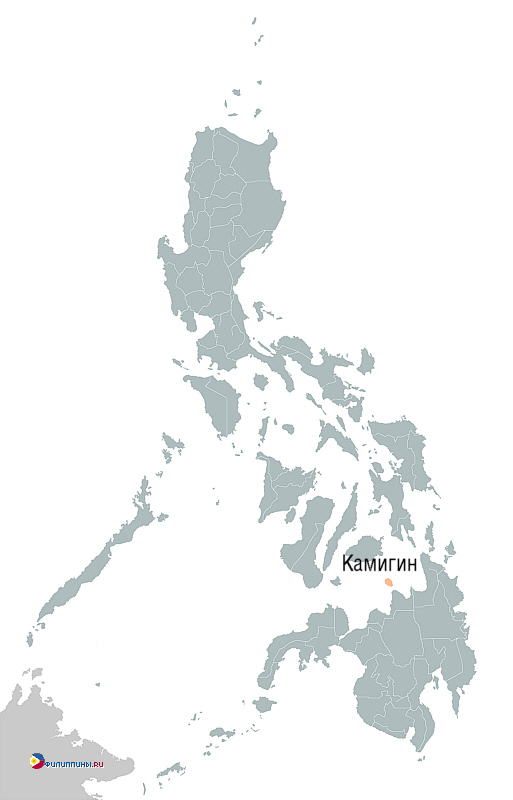 Положение провинции Камигин на карте Филиппин