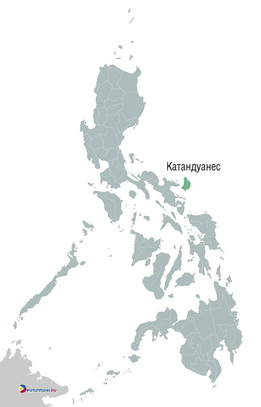 Положение провинции Катандуанес на карте Филиппин