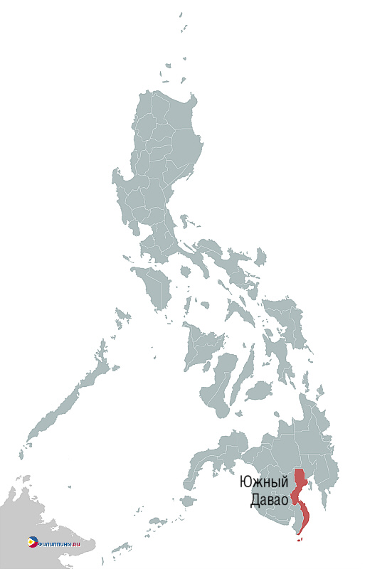 Положение провинции Южный Давао на карте Филиппин