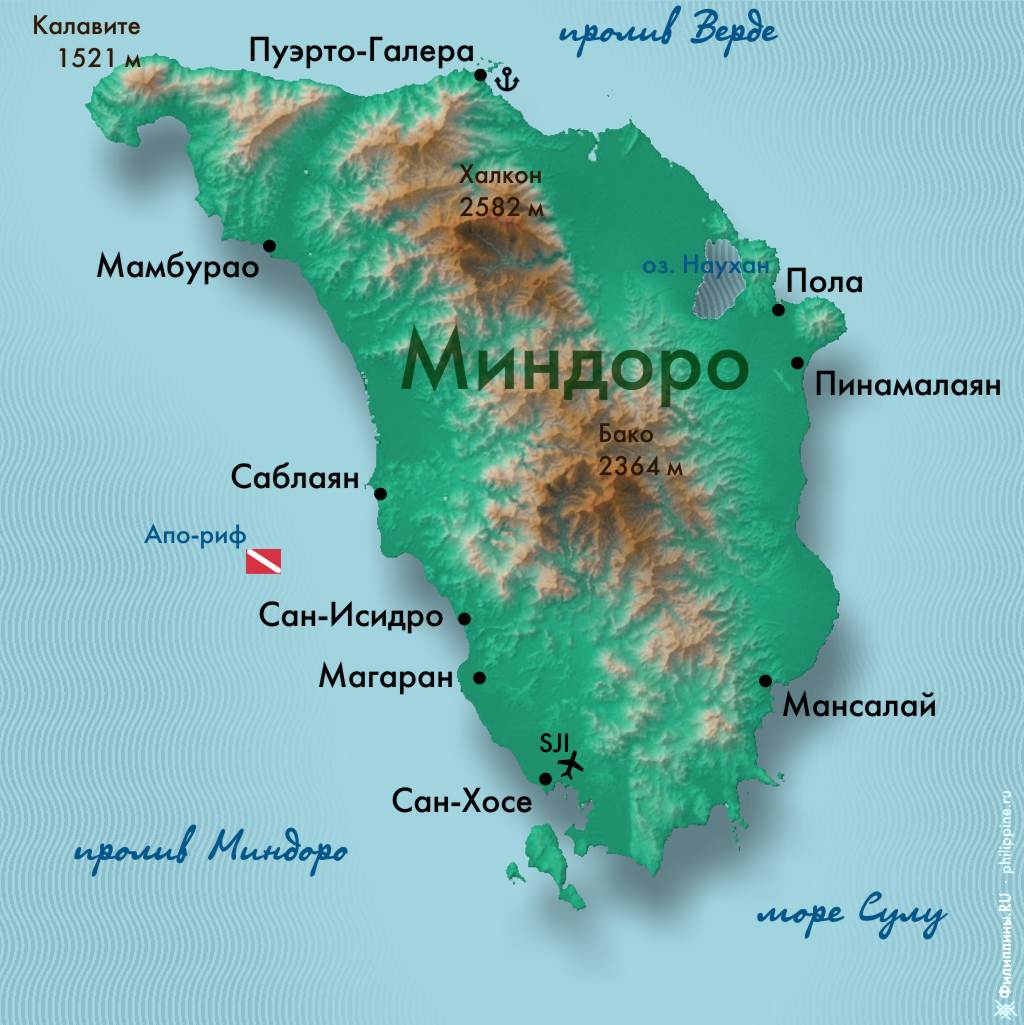 Карта острова Миндоро