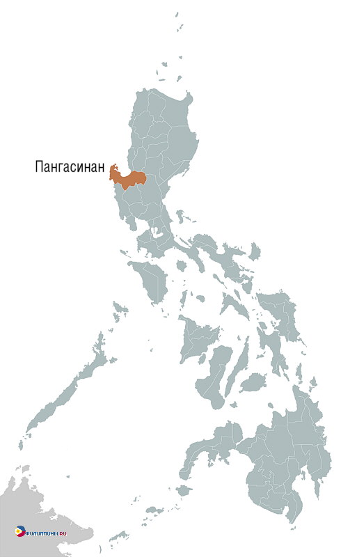 Положение провинции Пангасинан на карте Филиппин