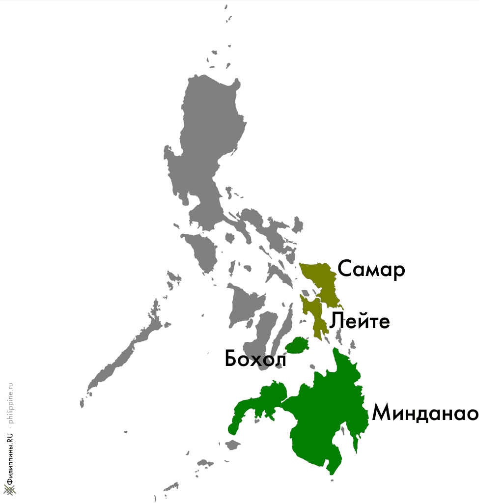 Ареал обитания филиппинского долгопята