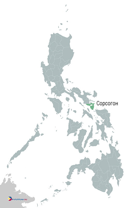 Положение провинции Сорсогон на карте Филиппин